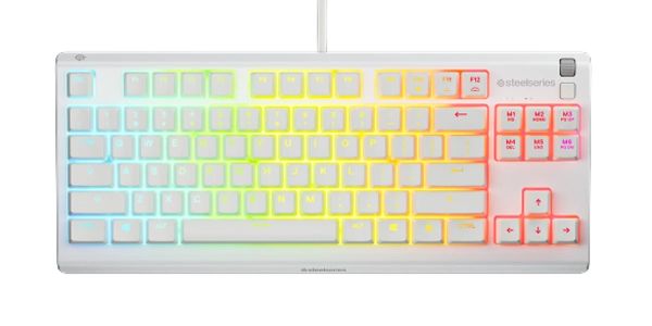 SteelSeries Keyboard mechanical Apex 3 TKL, 84key, Whisper-Quiet Switches, USB-A, EN, RGB, white