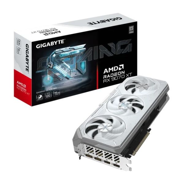 GIGABYTE Graphic Adapter Radeon RX 9070 XT 16GB GDDR6 GAMING OC ICE white