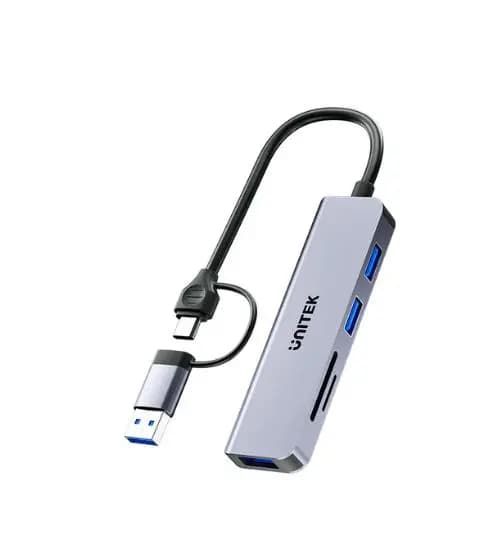 UNITEK uHUB P5+ 5-in-1 USB 5Gbps Hub with SD and Micro SD Card Reader