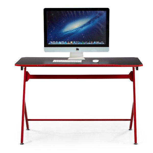 Furnee TE-008, Gaming Desk, Red/Black