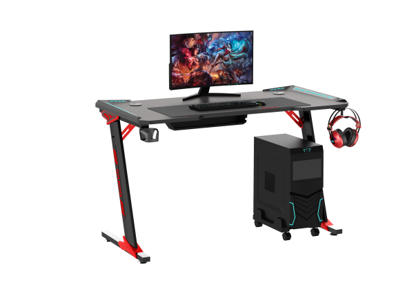 Gaming Desk Black Red Rgb