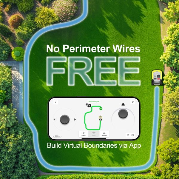 UBTech M10 PRO, WiFi, Bluetooth, Wire Free Robotic Lawn Mower, Green/Grey