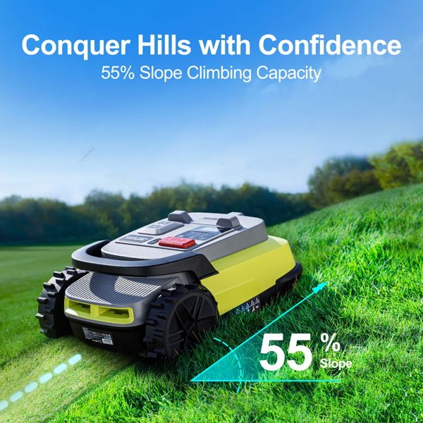 UBTech M10 PRO, WiFi, Bluetooth, Wire Free Robotic Lawn Mower, Green/Grey