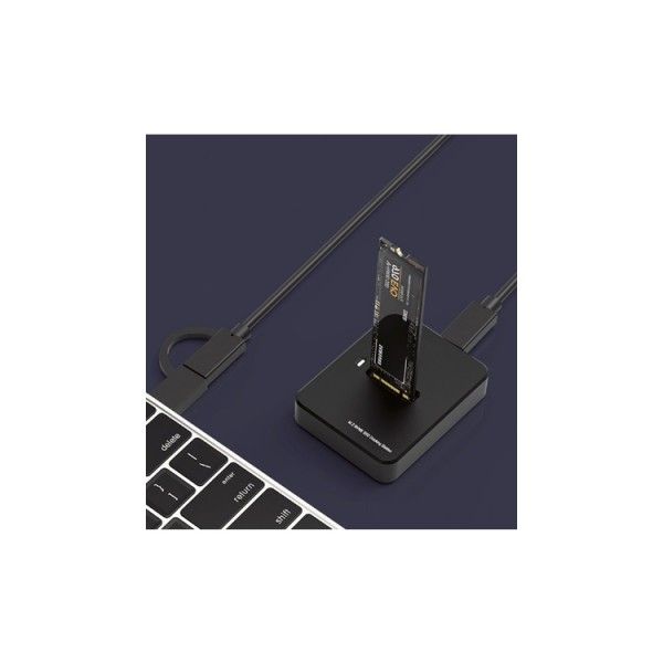 Hard drive docking station: Gembird DD-U3M2 Desktop USB Type-C M.2 SATA & NVME SSD drive docking station black