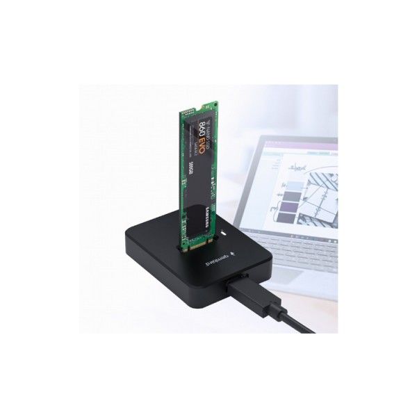 Hard drive docking station: Gembird DD-U3M2 Desktop USB Type-C M.2 SATA & NVME SSD drive docking station black