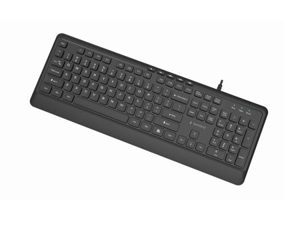 Keyboard: Gembird KB-MCH-05 Slim wired multimedia keyboard US layout Black