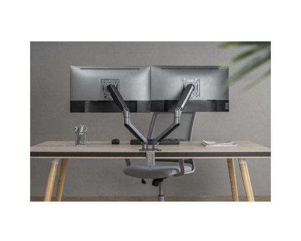 Monitor Arm: Gembird MA-DA2-05 Desk mounted adjustable double Monitor Arm 17"-32" Space Grey
