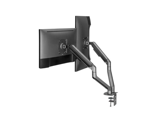 Monitor Arm: Gembird MA-DA2-05 Desk mounted adjustable double Monitor Arm 17"-32" Space Grey