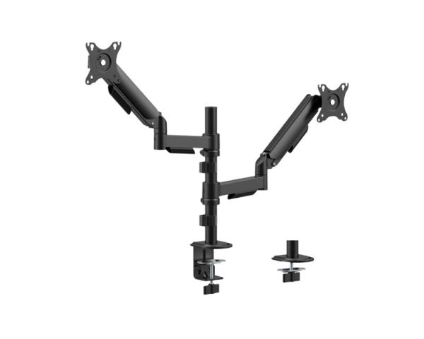 Monitor Mount: Gembird MA-DA2P-02 Adjustable desk 2-display Mounting Arm 17"-32" Black