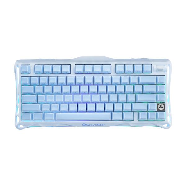 Keyboard GravaStar Mercury K1 80keys, GravaStar x Kailh Cheery Pink, EN, BT/WL/USB, Ice Blue