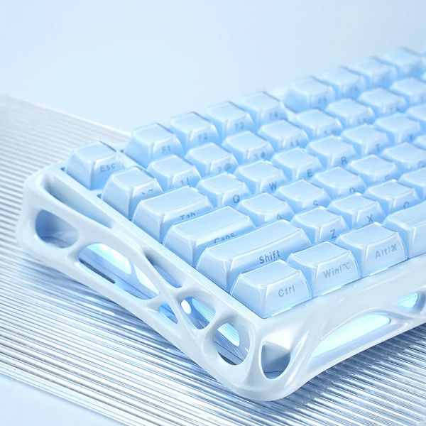 Keyboard GravaStar Mercury K1 80keys, GravaStar x Kailh Cheery Pink, EN, BT/WL/USB, Ice Blue