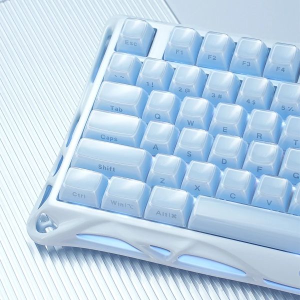 Keyboard GravaStar Mercury K1 80keys, GravaStar x Kailh Cheery Pink, EN, BT/WL/USB, Ice Blue