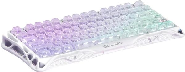 Mechanical keyboard GravaStar Mercury K1 Lite 80keys, GravaStar x BSUN Grey, BT/WL/USB, RGB, Crystal Aurora
