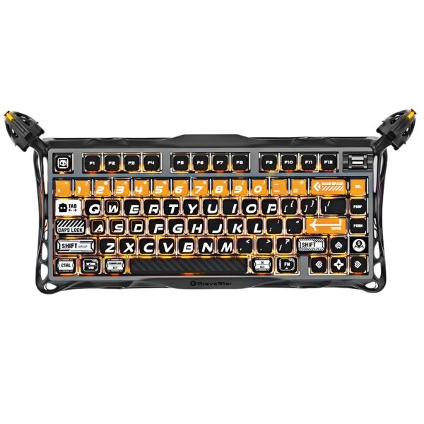 Mechanical keyboard GravaStar Mercury K1 Pro 80keys, GravaStar x Kailh Speedy Mint, BT/WL/USB, RGB, CyberFlare