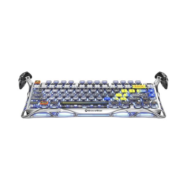 Mechanical keyboard GravaStar Mercury K1 Pro 80keys, GravaStar x Kailh Speedy Mint, BT/WL/USB, RGB, Interstellar Silver