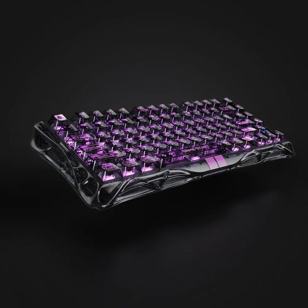 Mechanical keyboard GravaStar Mercury V75 Lite 75keys, Blackcore, USB-A, Transparent Black