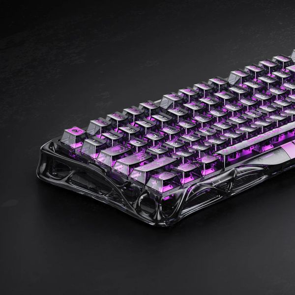Mechanical keyboard GravaStar Mercury V75 Lite 75keys, Blackcore, USB-A, Transparent Black