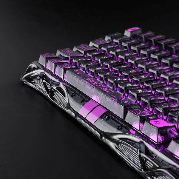 Mechanical keyboard GravaStar Mercury V75 Lite 75keys, Blackcore, USB-A, Transparent Black