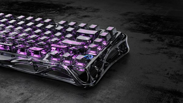 Mechanical keyboard GravaStar Mercury V75 Lite 75keys, Blackcore, USB-A, Transparent Black