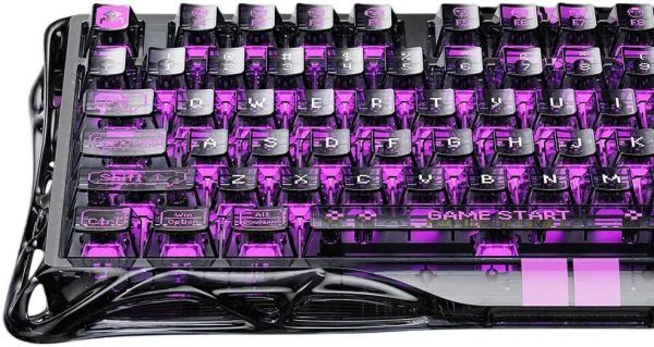Mechanical keyboard GravaStar Mercury V75 Lite 75keys, Blackcore, USB-A, Transparent Black