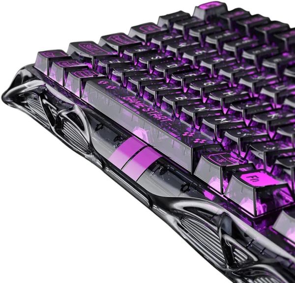 Mechanical keyboard GravaStar Mercury V75 Lite 75keys, Blackcore, USB-A, Transparent Black
