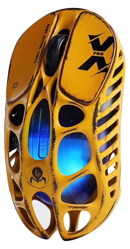 Mouse GravaStar Mercury X Pro, 8K, BT/WL/USB-A, RGB, Battle-Worn Yellow