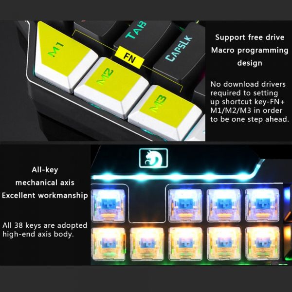 K109 Mechanical RGB One Handed Keyboard
