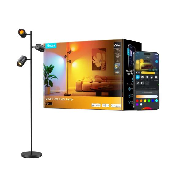 Govee H60B2 Tree Floor Lamp, 1500Lm, RGBWWIC, WI-FI/Bluetooth