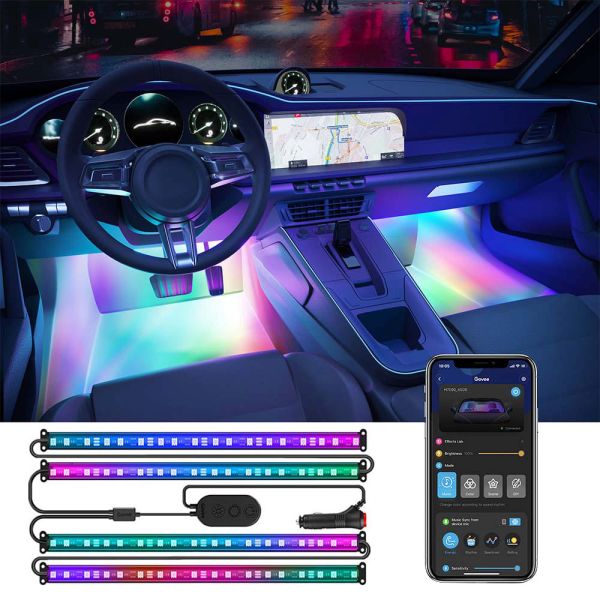 Govee RGBIC Interior Car Lights (30 Scene Mode + 4 Music Mode)--Without Remote Control