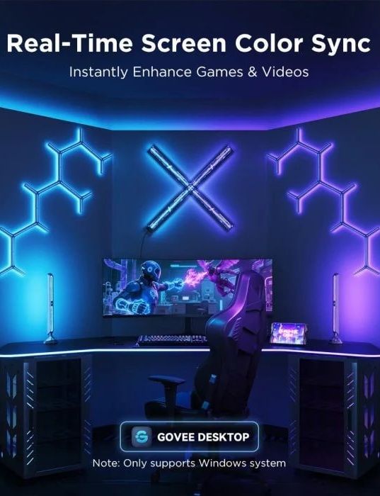 Govee H6048 Govee Gaming Light Bars Pro, RGBIC, WI-FI/Bluetooth, чорний