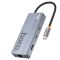 Hoco HB52 Wow 8-in-1 multi-function converter(HDTV+RJ45+SD/TF+PD+Type-C3.0+USB3.0*2) deep space gray