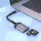 Hoco UA25 2-in-1 card reader Type-C metal gray