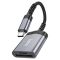 Hoco UA25 2-in-1 card reader Type-C metal gray