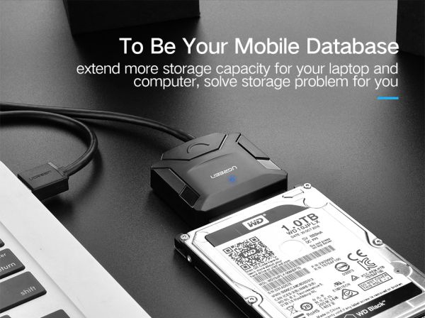 UGREEN CR108 (20611) USB 3.0 to SATA Hard Driver converter cable with 12V 2A power adapter 50CM