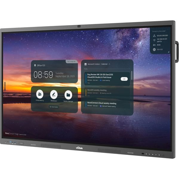 Interactive screen Vivitek NovoTouch BK652IW, 65", RAM 4GB, 32GB, Smart Board, Black/Grey + PC Module i5-12450H, 8GB, 256GB SSD, Webcam and microphone