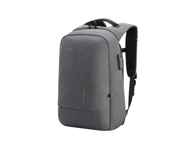 Backpack: Kingsons Anti Theft Commuter Backpack With USB Charger 17.1" Grey - KS3149W-D