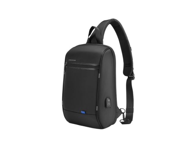 Backpack: Kingsons Laptop Backpack With USB Charger 15.6" Black - KS3165-G