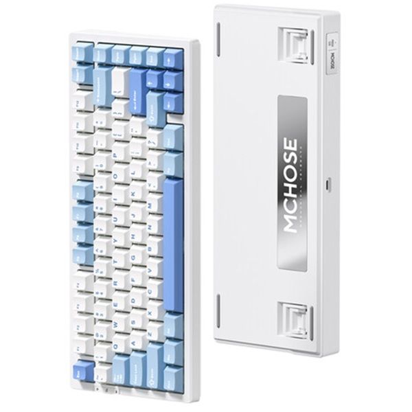 keyboard MCHOSE G75 Pro, Cabbage Tofu V2, USB-A/WL/BT, RGB, синій