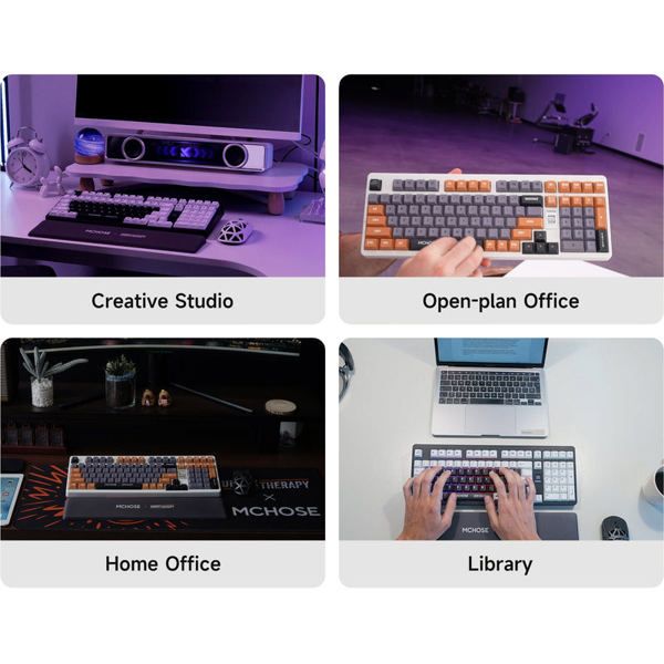 keyboard MCHOSE x Unbox Therapy UT98, Icy Creamsicle, USB-A/WL/BT, RGB, Retro Therapy