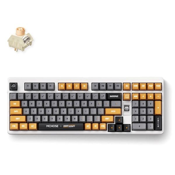 keyboard MCHOSE x Unbox Therapy UT98, Icy Creamsicle, USB-A/WL/BT, RGB, Retro Therapy