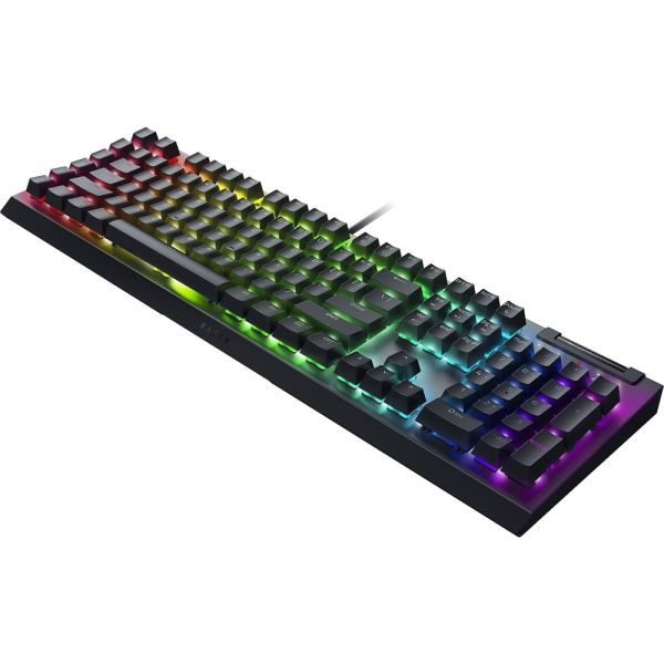 Razer Keyboard mechanical BlackWidow V4 X, 110key, Yellow Switch, USB-A, EN/RU, RGB, black