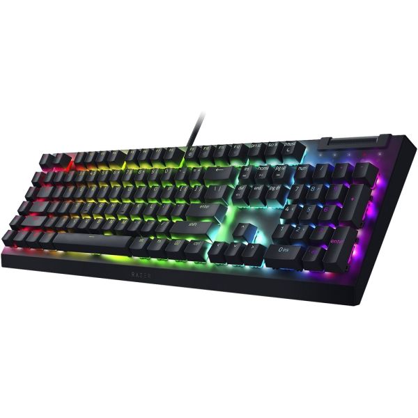 Razer Keyboard mechanical BlackWidow V4 X, 110key, Yellow Switch, USB-A, EN/RU, RGB, black