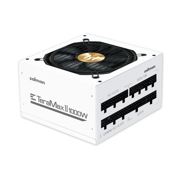 Zalman PSU Teramax 2 WH  (1000W), >90%, 80+ Gold, 120mm, 1xMB 28pin (18+10), 2xCPU 8pin(4+4), 3xMolex, 12xSATA, 4xPCIe 8pin(6+2), 1x12VHPWR, Fully Modular