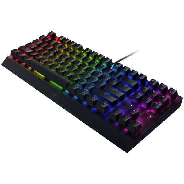 Razer Keyboard mechanical BlackWidow V3 Mini HyperSpeed 68key, Green Switch, USB-A/WL/BT, EN/RU, RGB, black