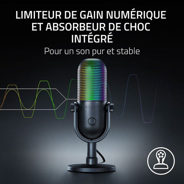 Razer gaming microphone Seiren V3 Chroma, Uni, RGB, USB-A, 2m, black
