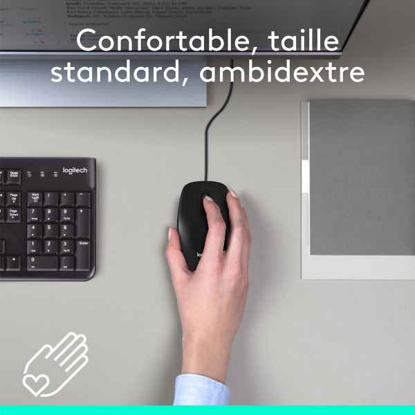 LOGITECH Mouse M100 - BLACK - USB - EMEA-914 - AKOYA HANGTAB BOX M100