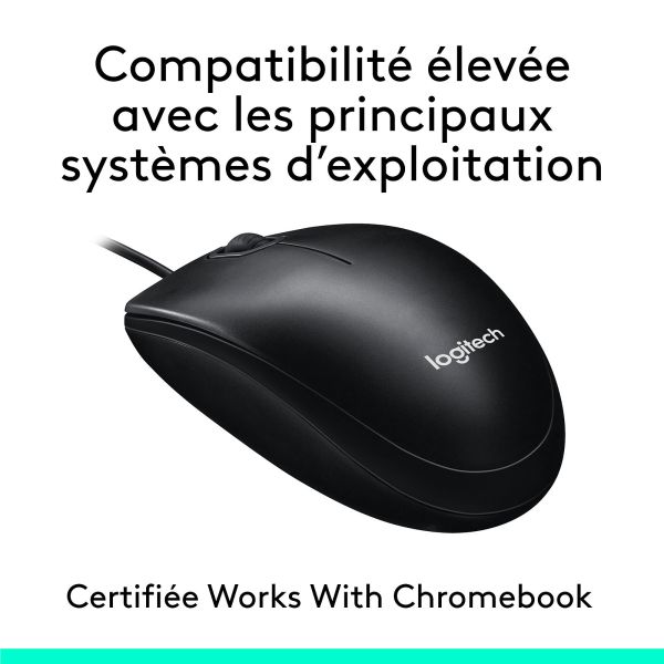 LOGITECH Mouse M100 - BLACK - USB - EMEA-914 - AKOYA HANGTAB BOX M100