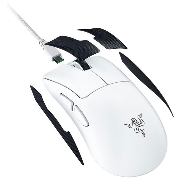 Razer Mouse DeathAdder V4 Pro Gen-2, RGB, USB-A/WL/BT, white