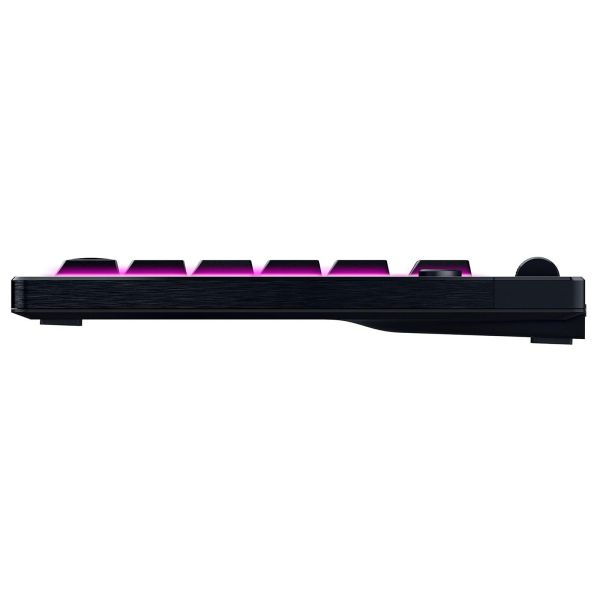 Razer Keyboard mechanical BlackWidow V4 Low-profile TKL HyperSpeed, 87key, Green Switch, USB-A/WL/BT, EN, RGB, black