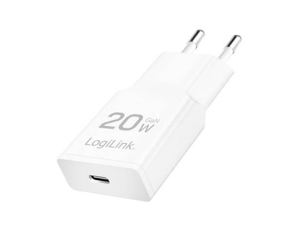 Charger: Logilink PA0345 USB-C (PD 3.0) 20W GaN Fast Charger White